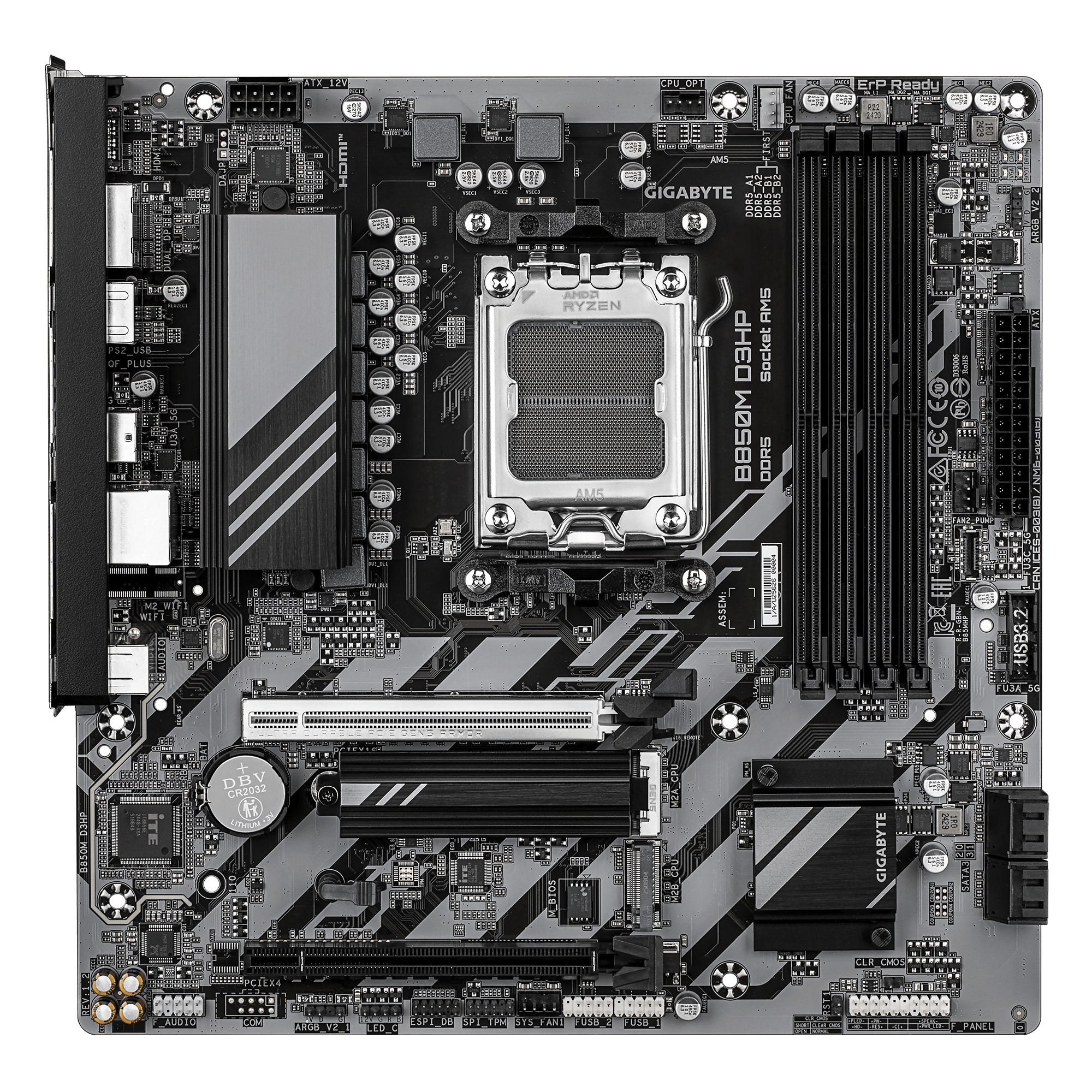 לוח אם Gigabyte B850M D3HP 1.2 mATX DDR5 AM5 1GbE Lan USB-C